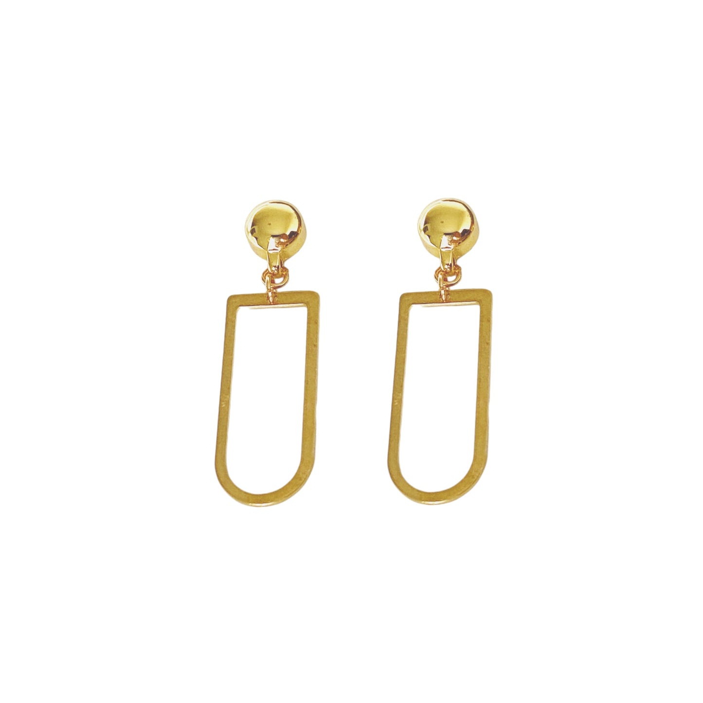 Interchangeable magnetic ti-go gold earring on an white background