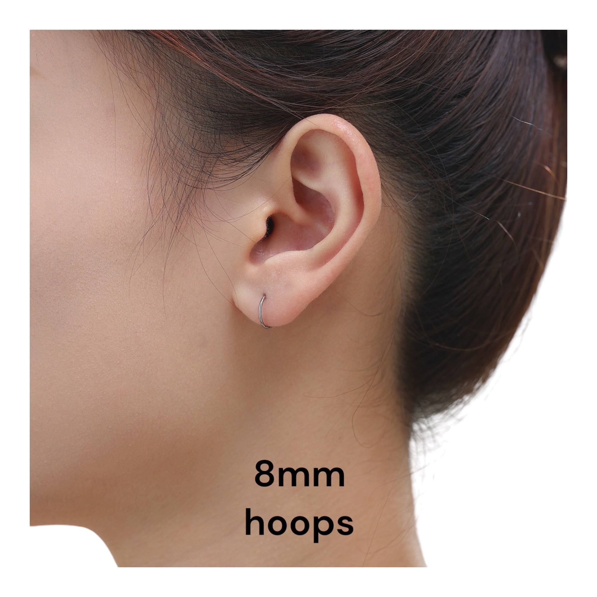 Titanium hoop Earrings 8mm Hypoallergenic for-Sensitive Ears