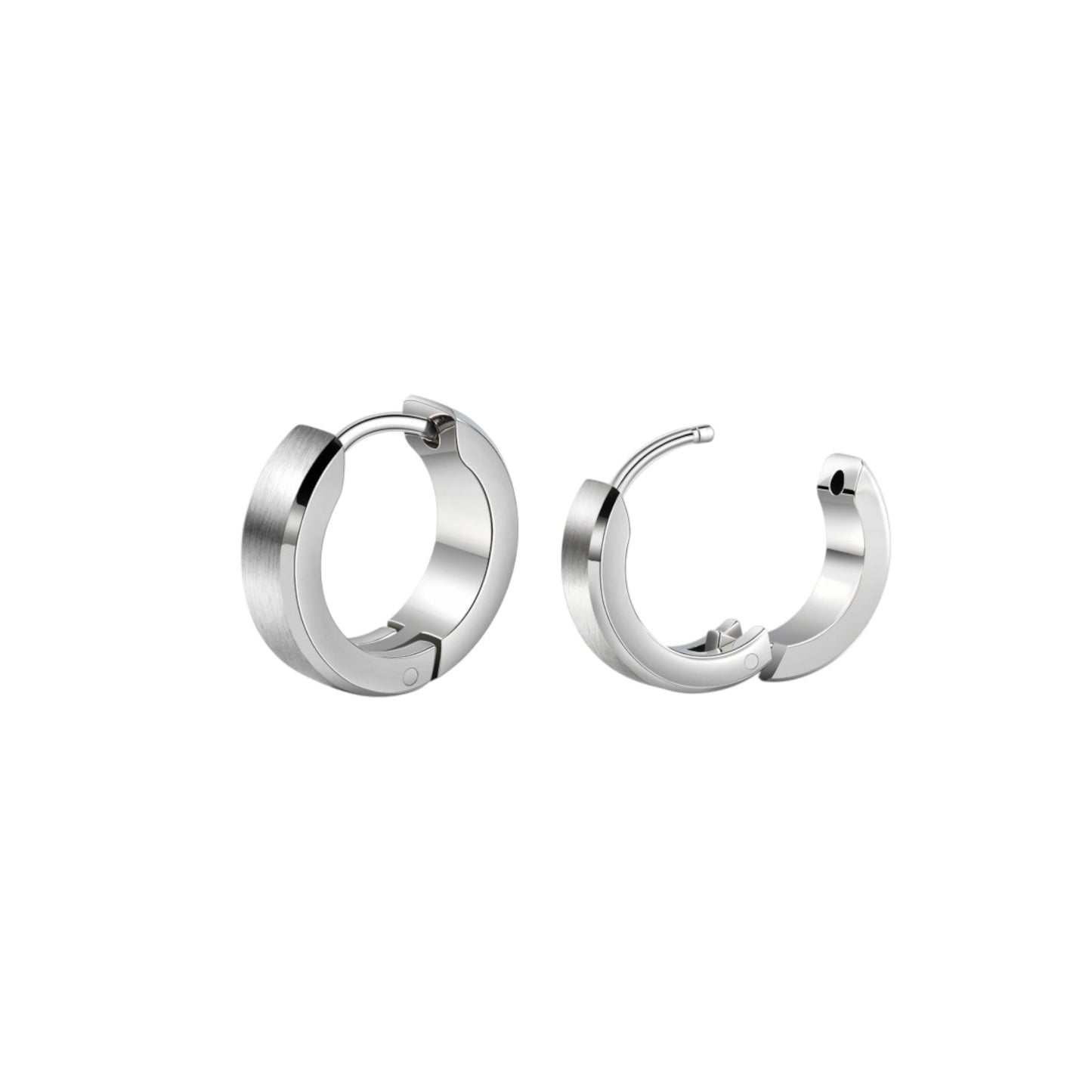 Titanium Hypoallergenic Oval Hoops Mini titanium earring pair, on a white background