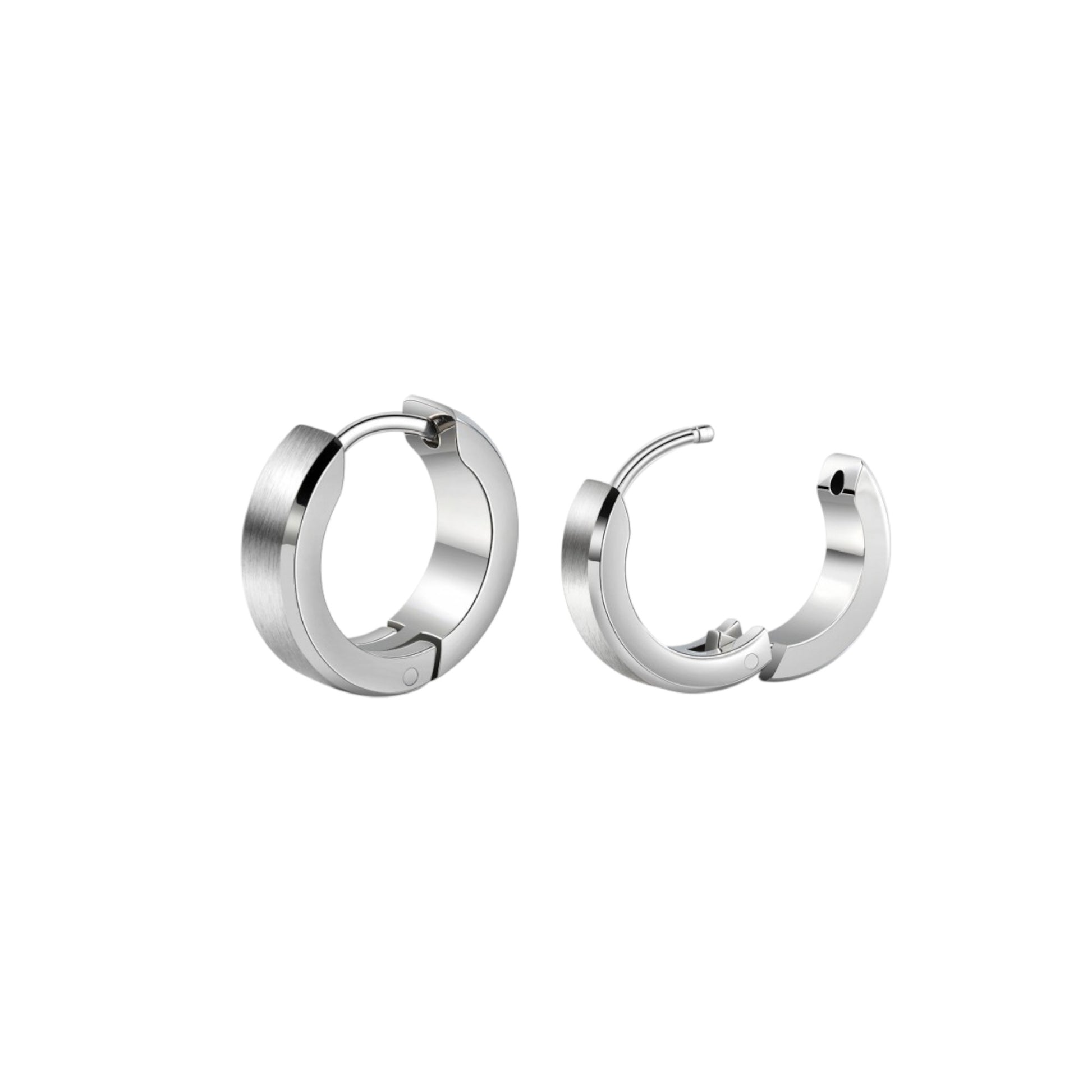 Titanium Hypoallergenic Oval Hoops Mini titanium earring pair, on a white background