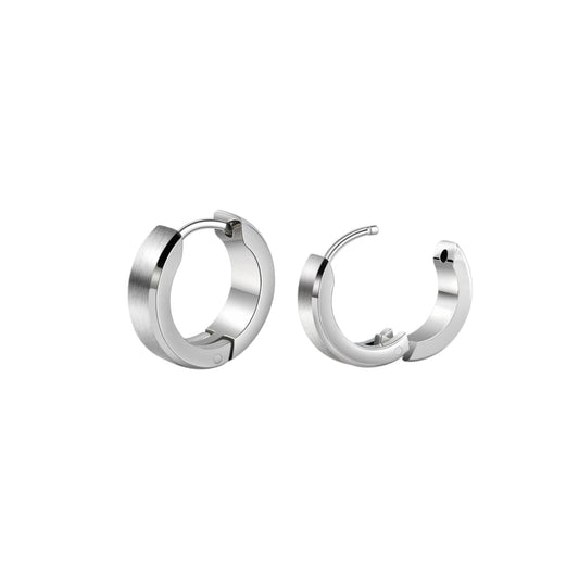 Titanium Hypoallergenic Oval Hoops Mini titanium earring pair, on a white background