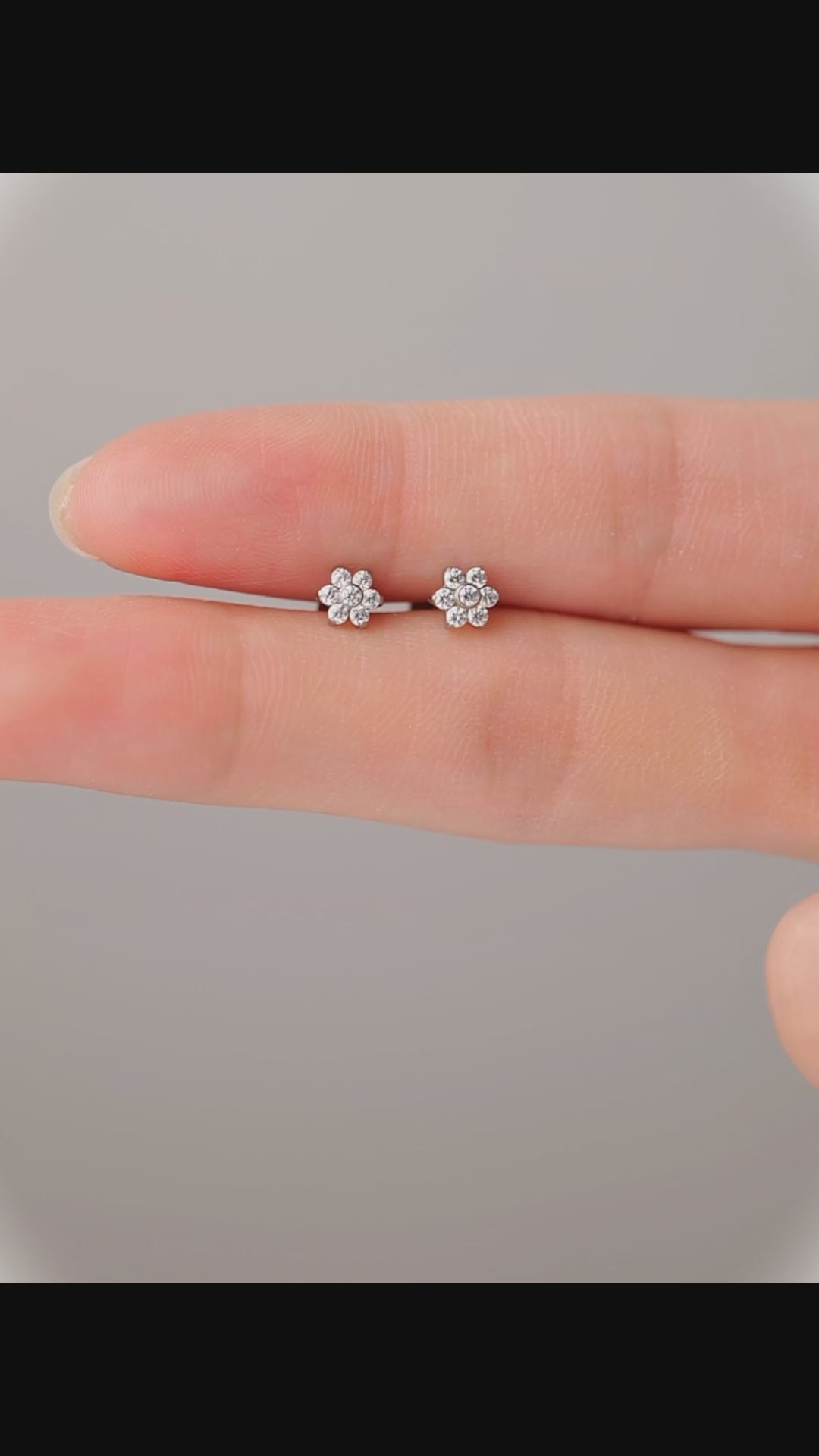 Titanium flat back threadless stud earring available in 2 gem sizes and 2 post lengths. 20 gauge