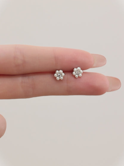 Pearl Gem Cluster Studs