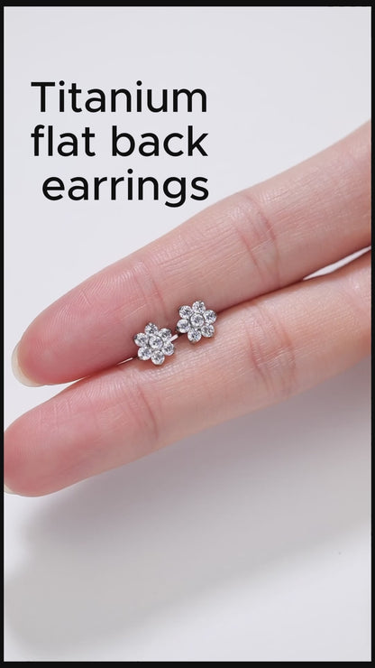 Flower Zircon Clear Gem Flat Back Studs