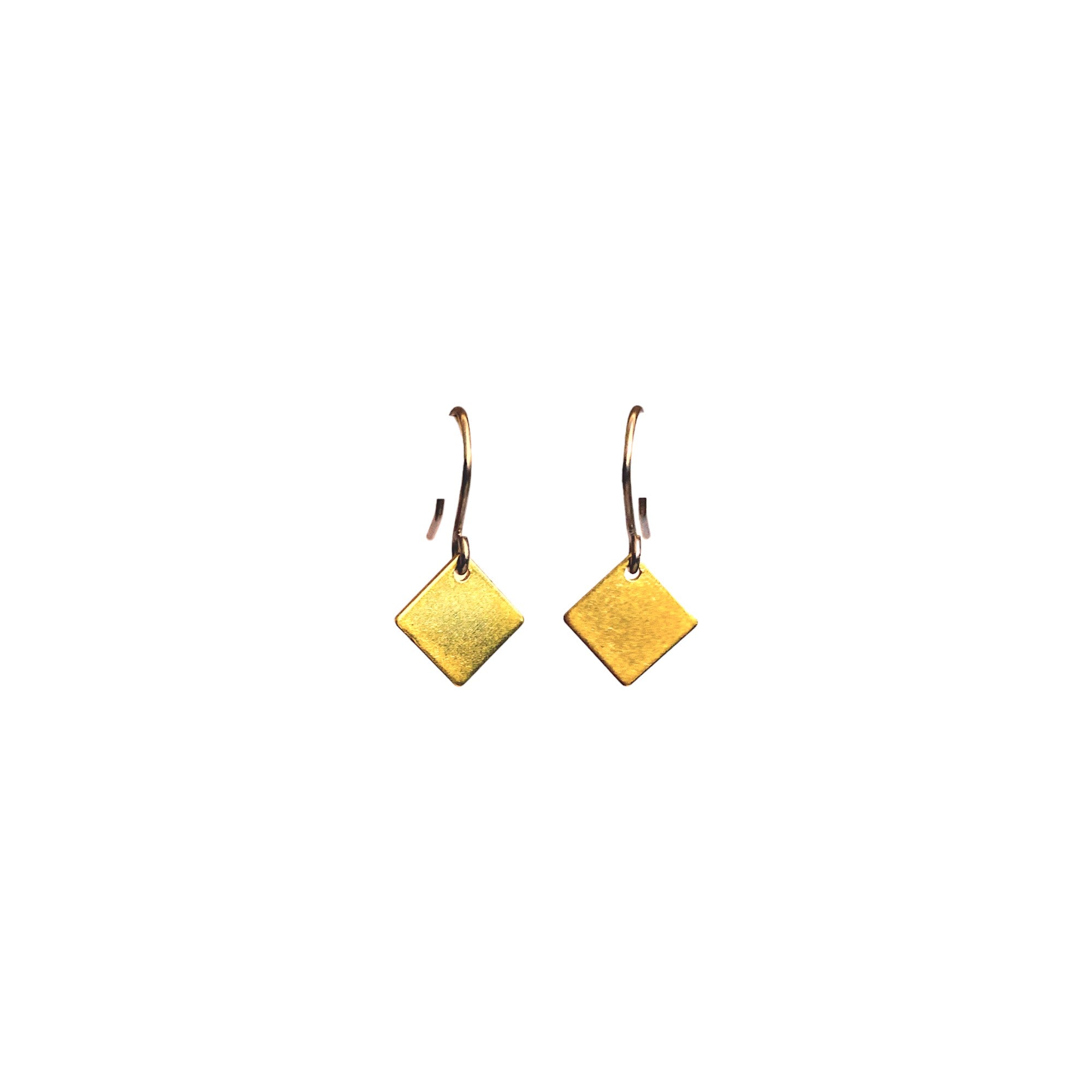 Boucles d'oreilles minimales carrées en or
