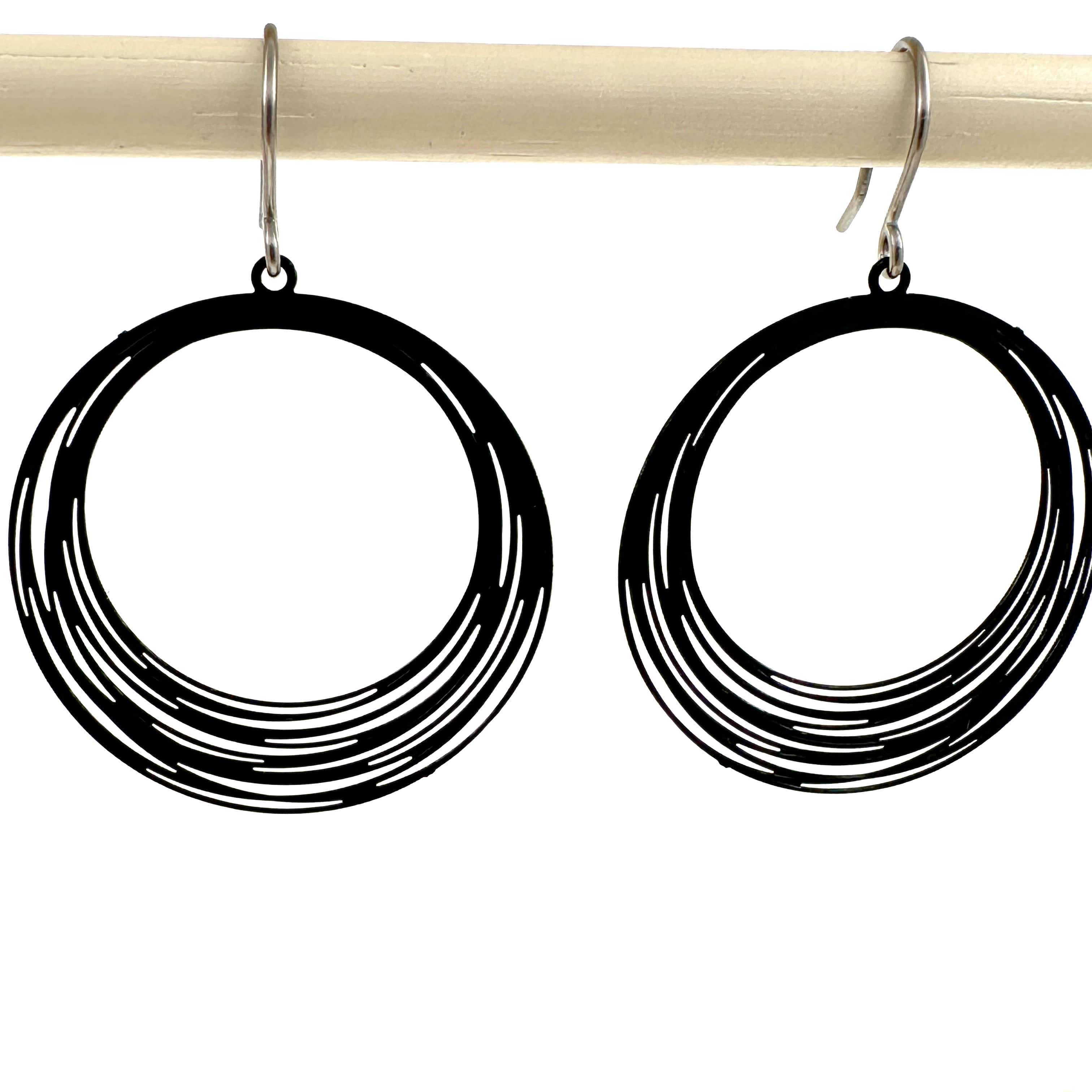 Boucles d'oreilles String Ring Noir / Rouge / Blanc