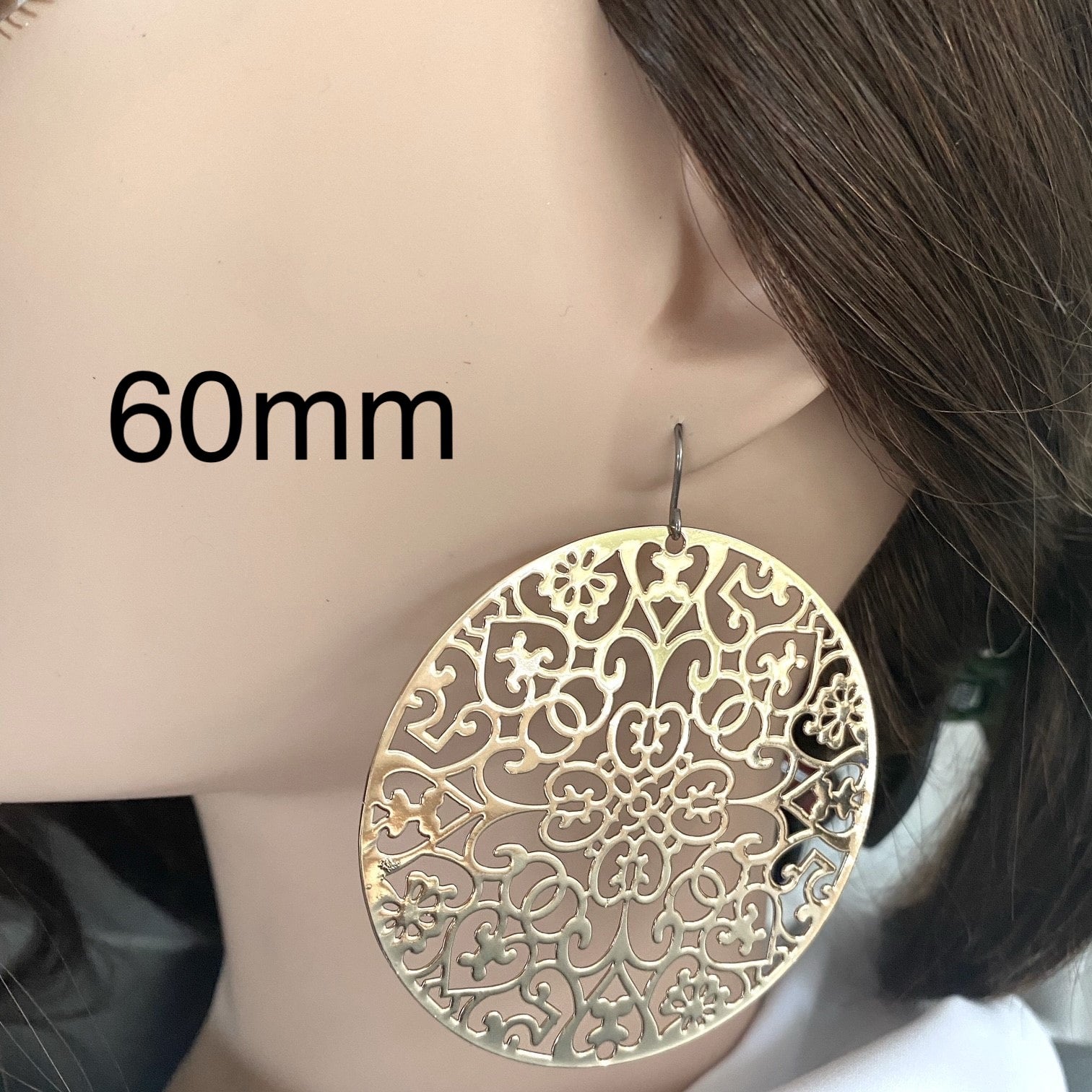 Gold Geometric disc earrings