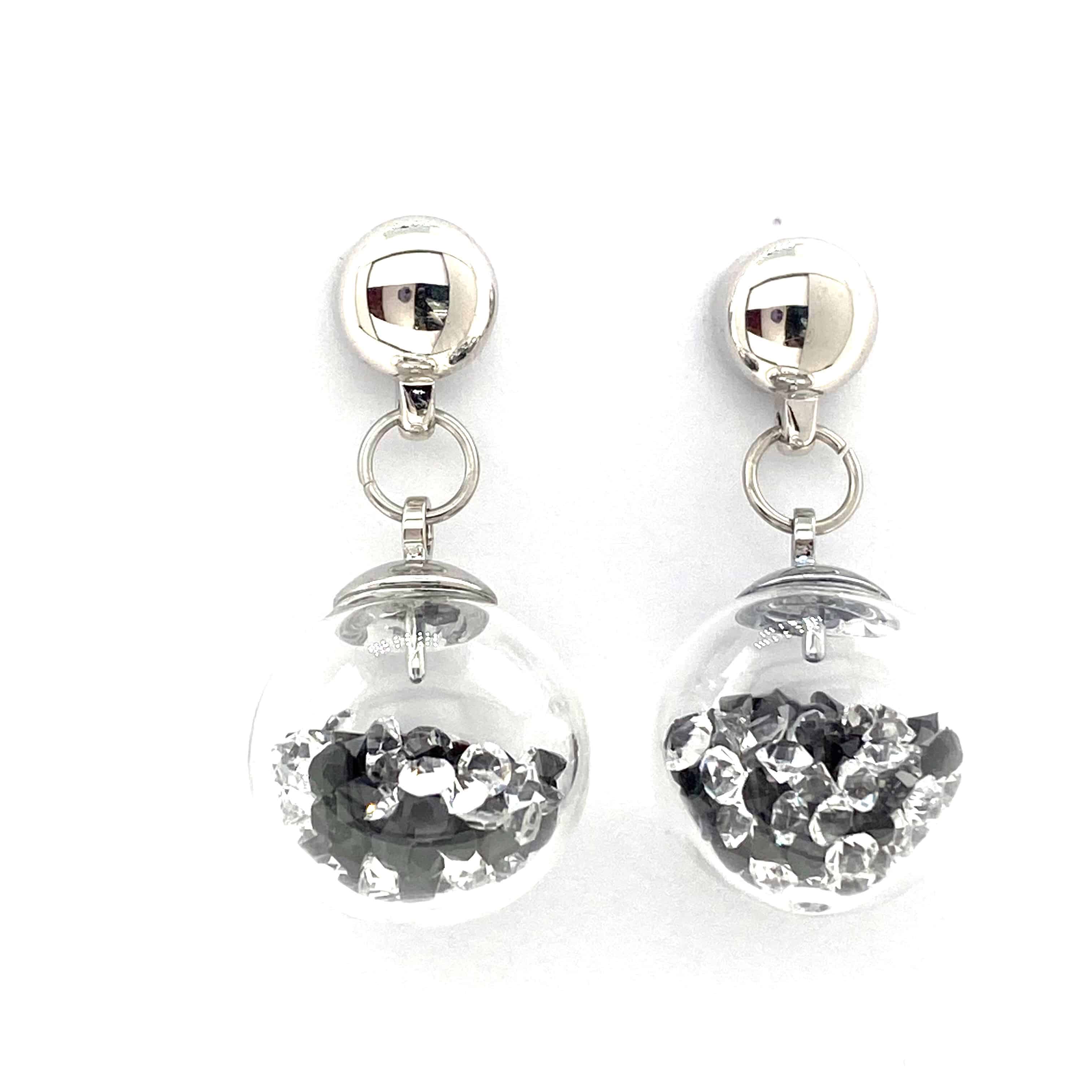 TI-GO Silver globe gem stones earring