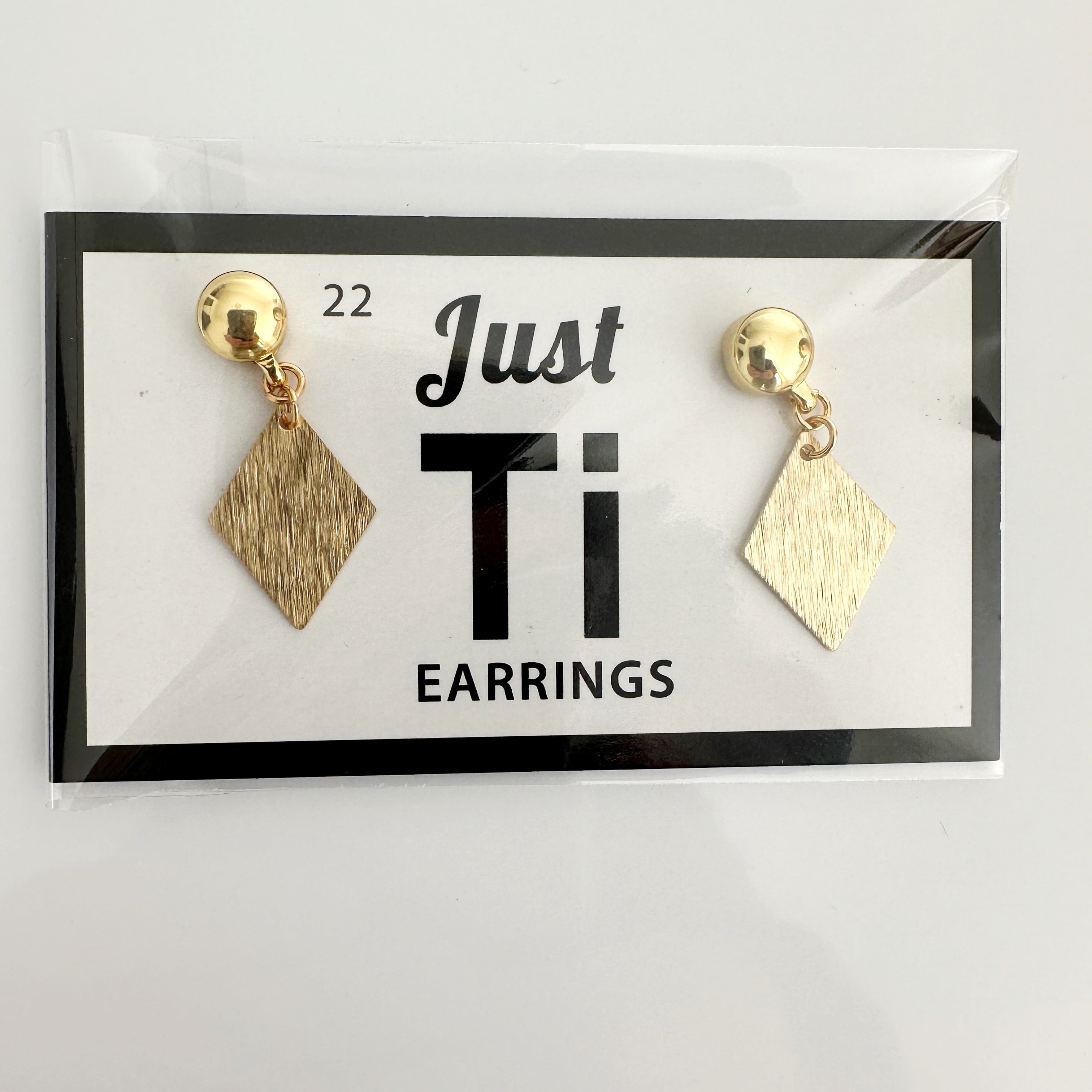 TI-GO Brushed Rhombus Golden Earrings