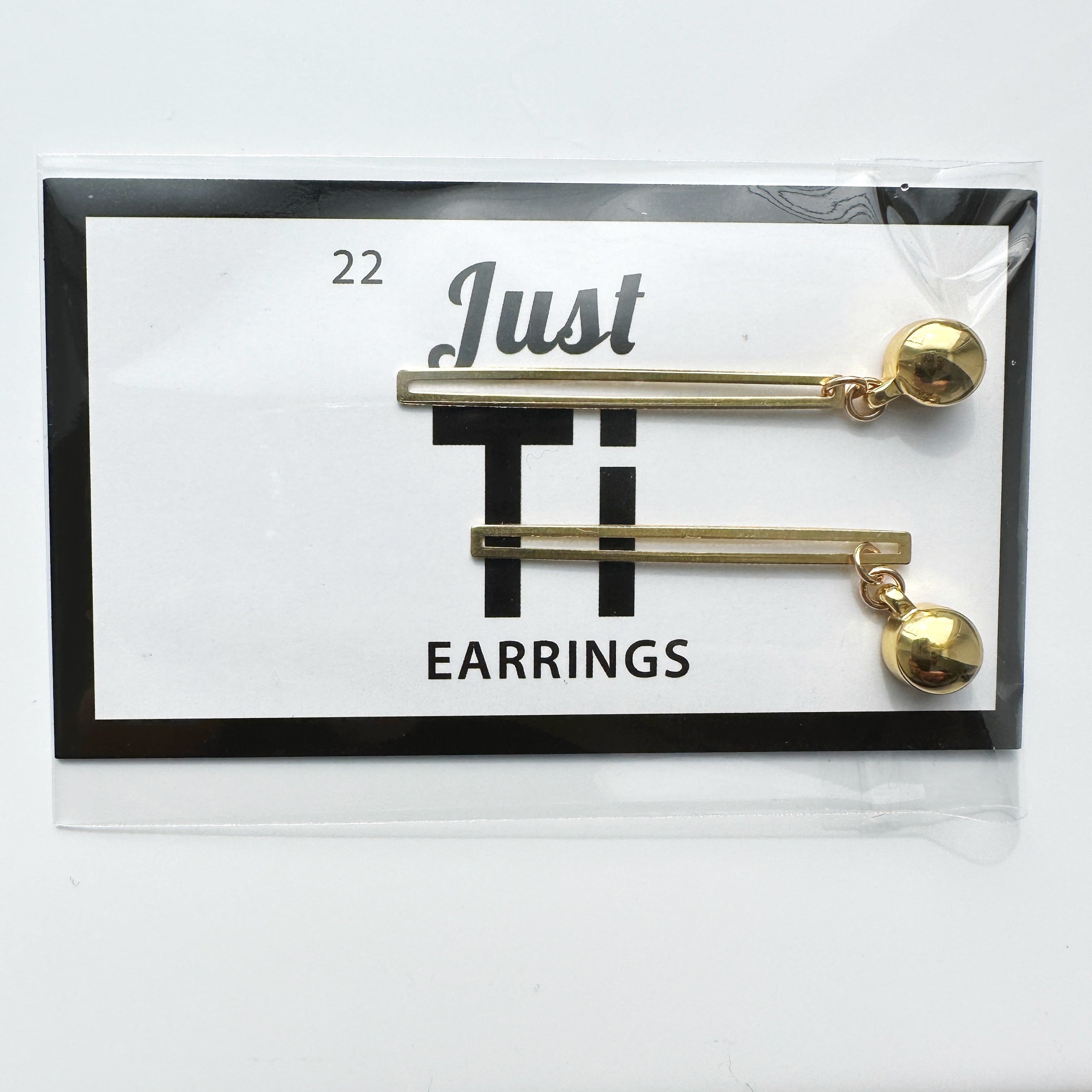TI-GO Gold narrow rectangular loop earring