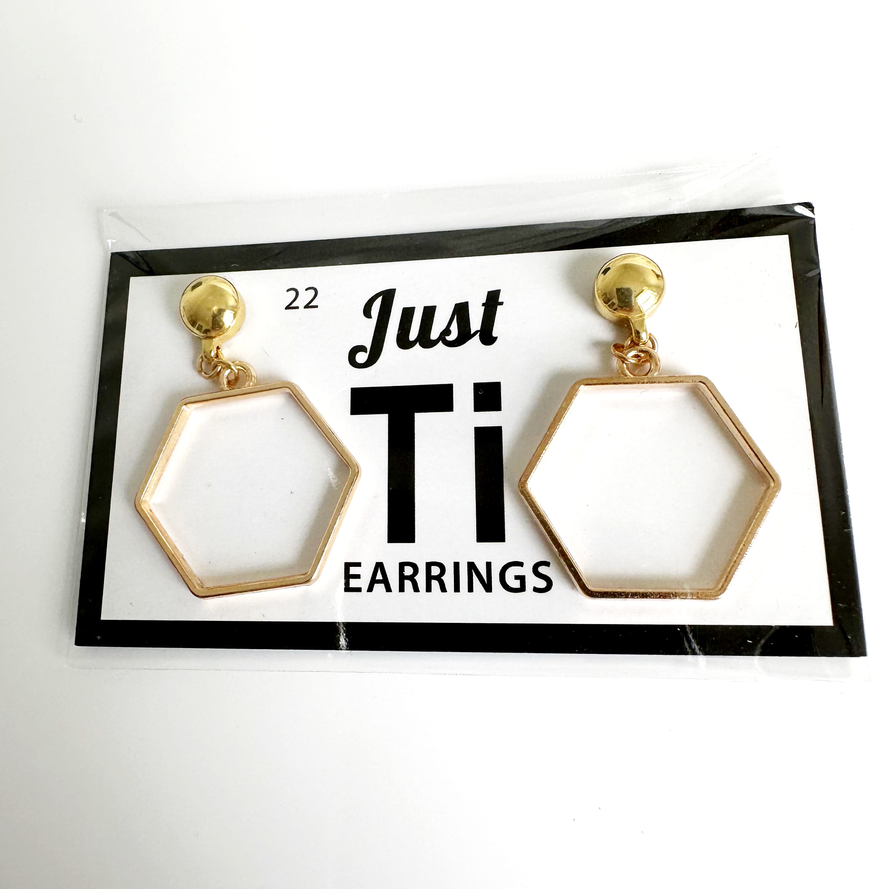 TI-GO Hexagon hoop polygon drop earrings- | Just-ti