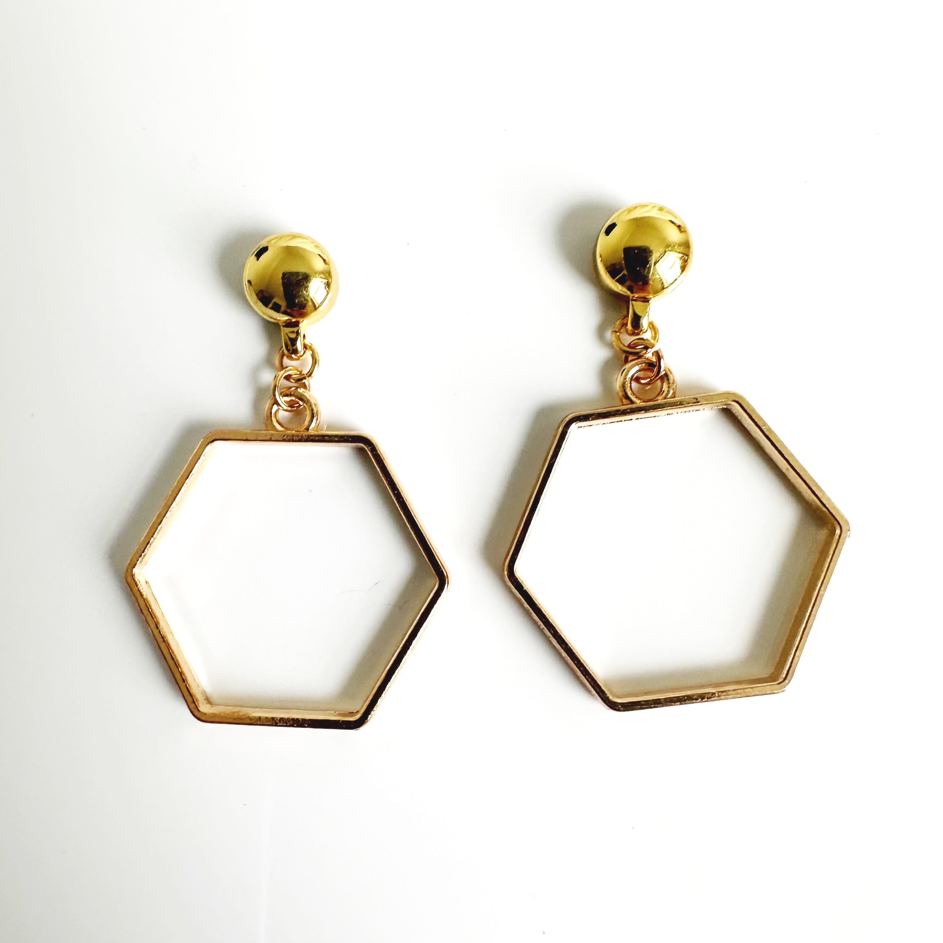 TI-GO Hexagon hoop polygon drop earrings- | Just-ti