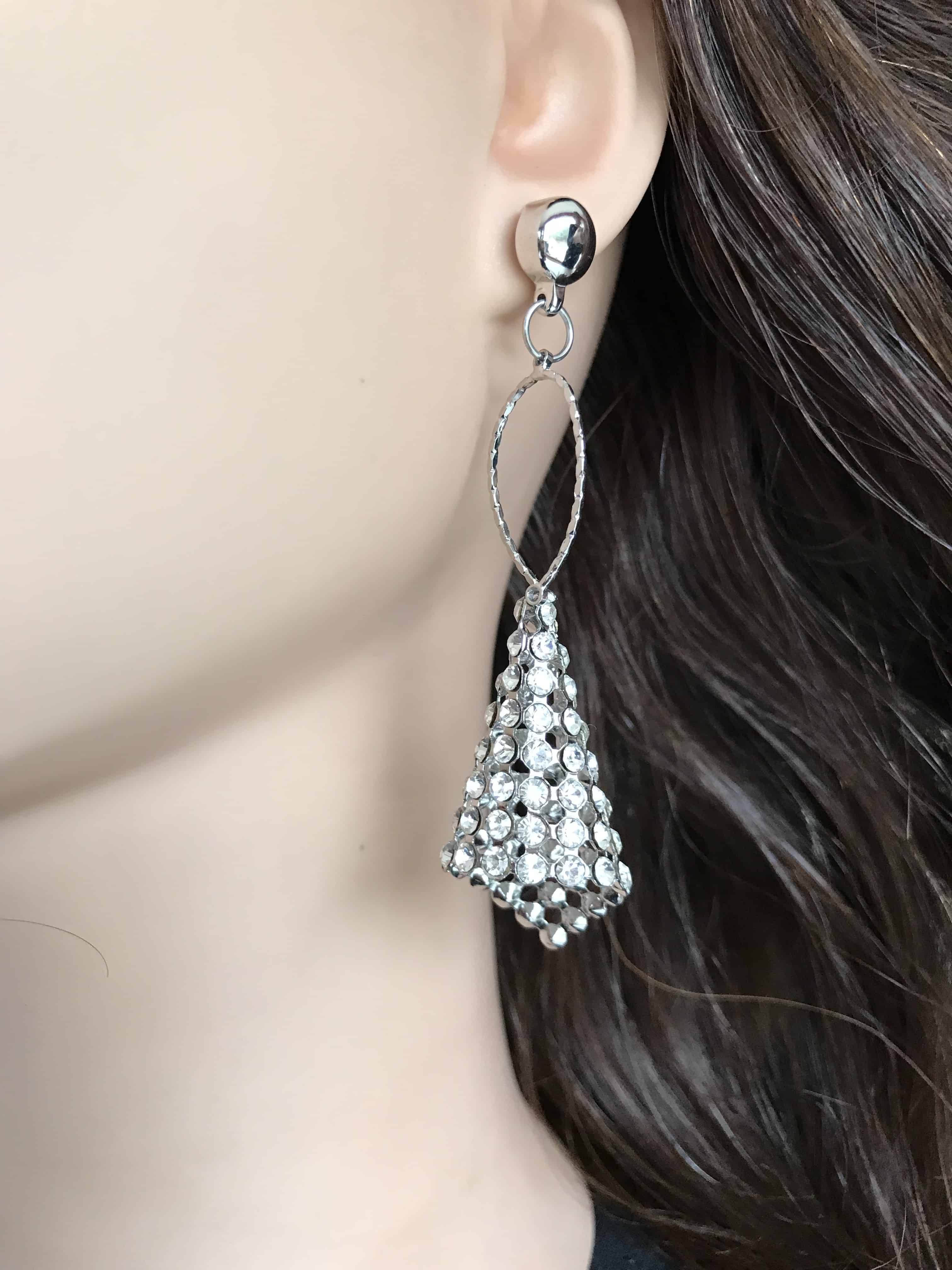 TI-GO Silver cone gems earring