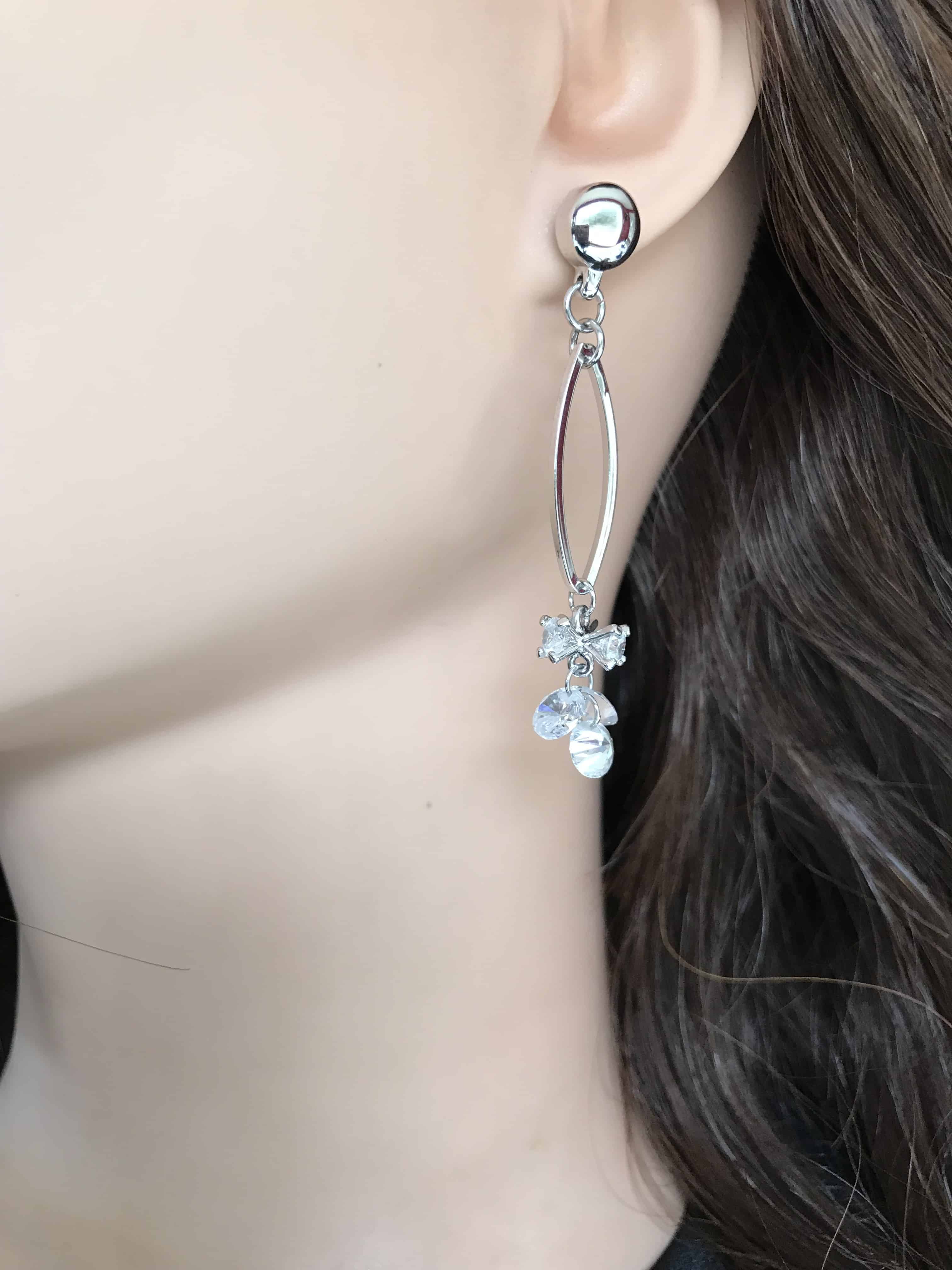 TI-GO Boucle d'oreille pendante gemmes diamants