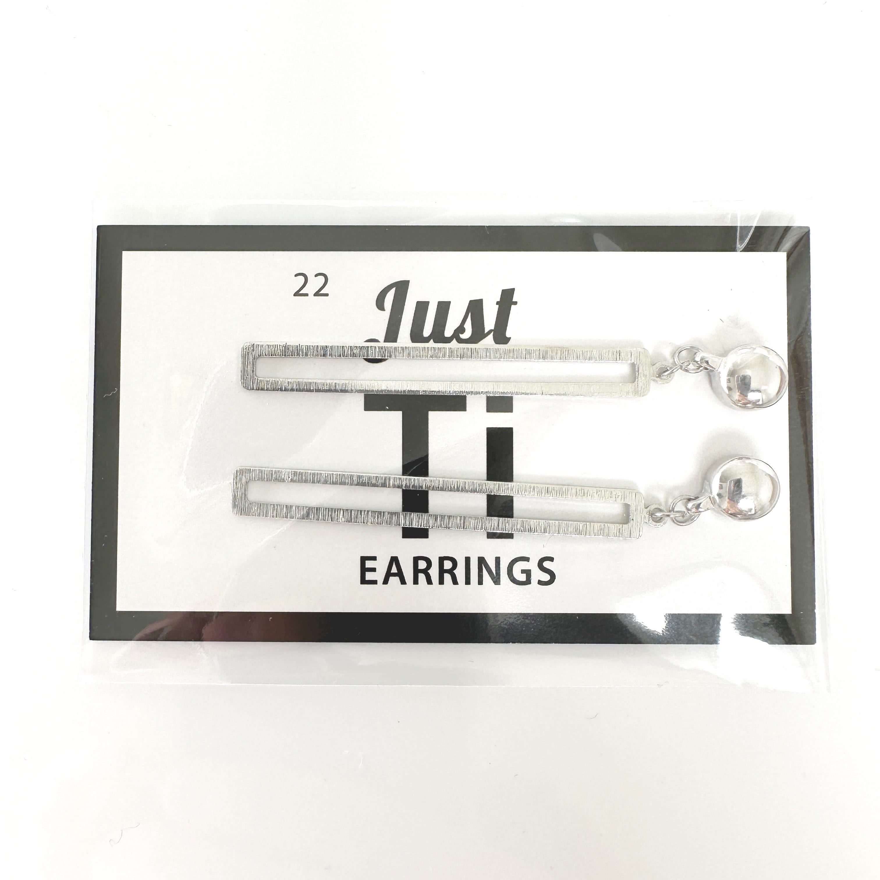 TI-Go Silver rectangular loop earring