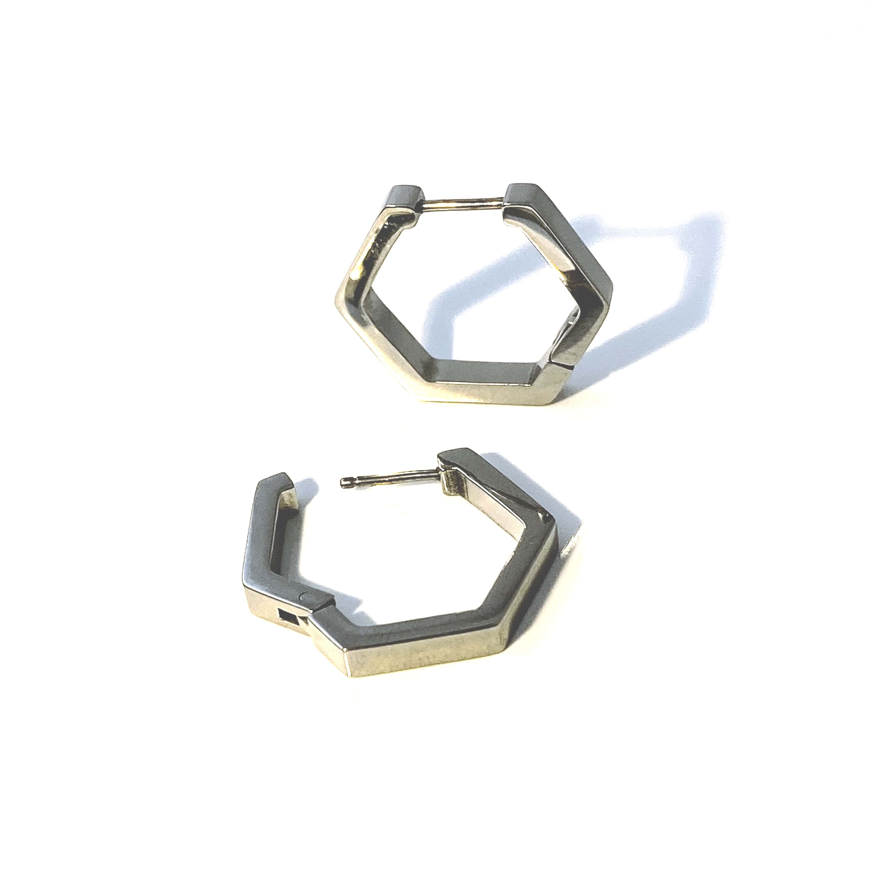 Titanium Hexagon Hoops