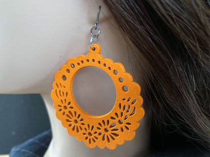 Wooden Floral earrings