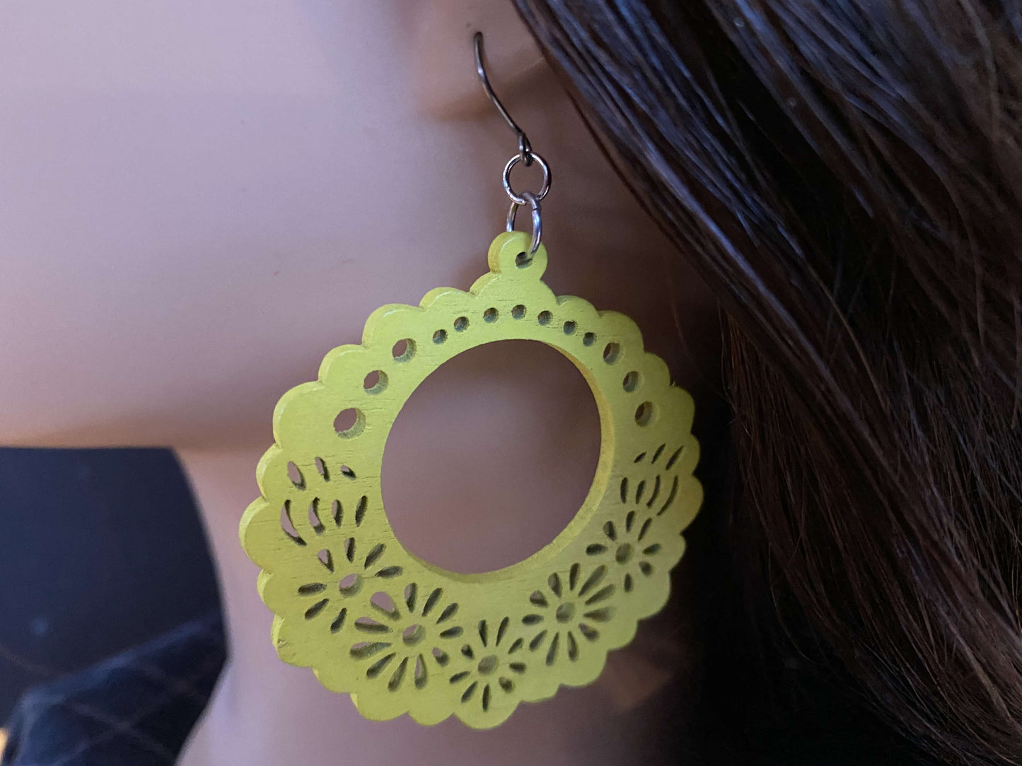 Wooden Floral earrings