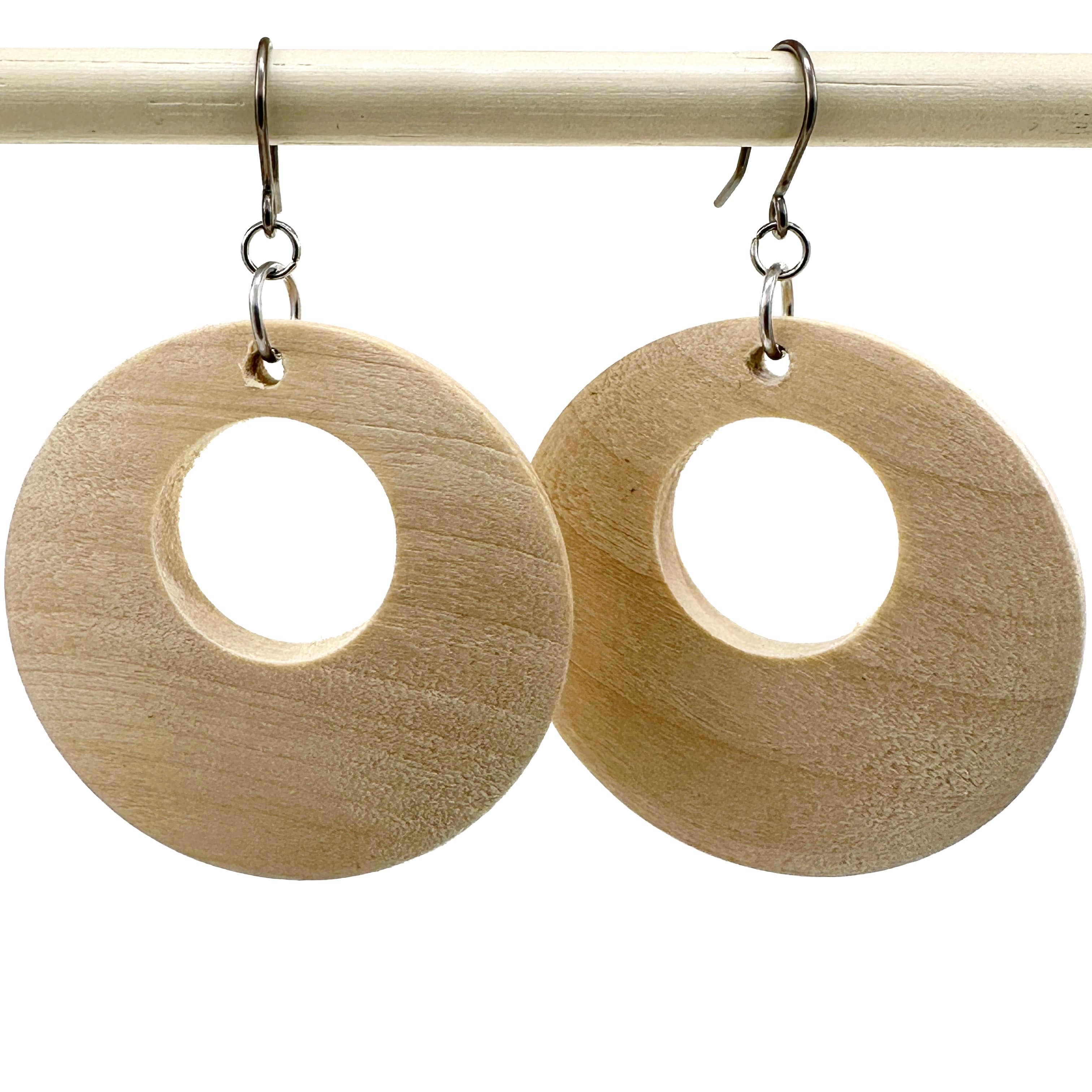 Wooden Hoopish Earrings